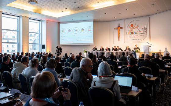 Participants take part in a continental assembly of the European Catholic Church Feb. 6 in Prague, Czech Republic. The assembly was held as part of Pope Francis' ongoing process to reinvigorate the Synod of Bishops. (Prague.synod2023.org/Anicka Guthrie)