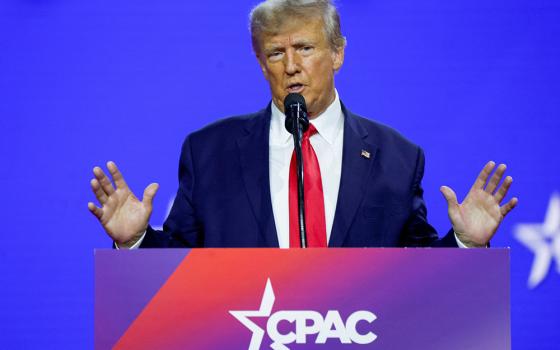 Former U.S. President Donald Trump speaks during the Conservative Political Action Conference at Gaylord National Convention Center March 4 in National Harbor, Maryland. (OSV News/Reuters/Evelyn Hockstein)