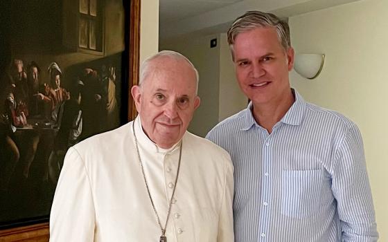 Juan Carlos Cruz Chellew, right, with Pope Francis (Courtesy of Juan Carlos Cruz Chellew)