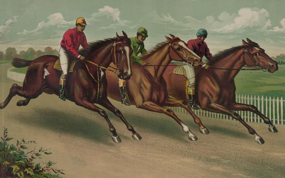 A 19th-century American illustration of horse racing (Library of Congress)