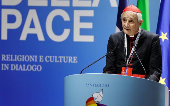 Cardinal Matteo Zuppi attends the opening of the interreligious meeting "The Cry of Peace" in Rome Oct. 23, 2022. The meeting was sponsored by the Community of Sant'Egidio. (CNS/Reuters/Remo Casilli)