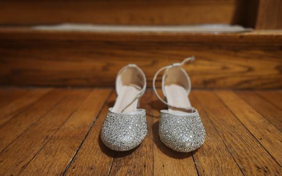 The shoes that the author's daughter will be wearing for her first Communion (Mark Piper)