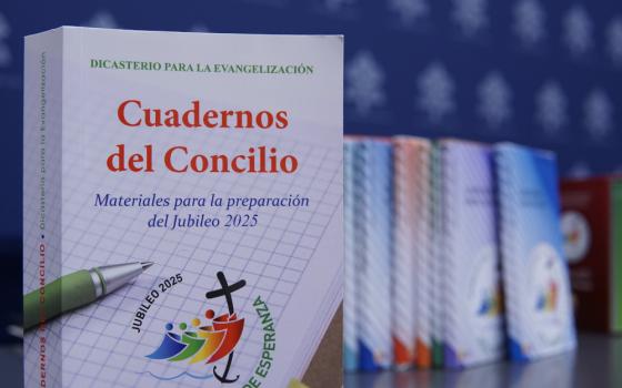 A Spanish book on the documents of the Second Vatican Council prepared ahead of the Holy Year 2025 is presented at the Vatican May 9, 2023. The book will be translated into English and other languages. (CNS photo/Justin McLellan)