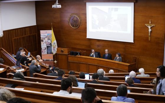 Salesian Sister Alessandra Smerilli, secretary of the Dicastery for Promoting Integral Human Development, speaks during a conference on St. John XXIII's encyclical "Pacem in Terris" ("Peace on Earth") at Rome's Pontifical Lateran University May 11, 2023 (CNS photo/Justin McLellan)