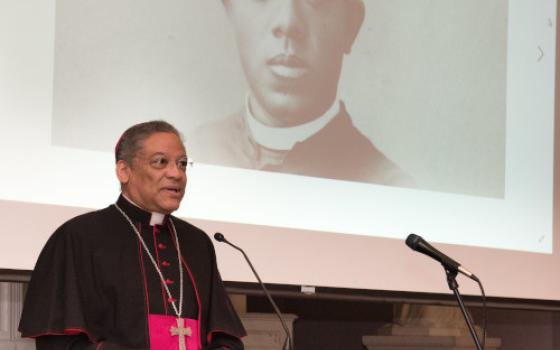 Chicago Auxiliary Bishop Joseph Perry, postulator for the sainthood cause of Fr. Augustus Tolton, speaks at the Dominicans' motherhouse in Nashville, Tennessee, Feb. 10, 2019. Perry has been appointed chair of the U.S. bishops' Ad Hoc Committee Against Racism. (OSV News/Courtesy of the Nashville Dominicans)