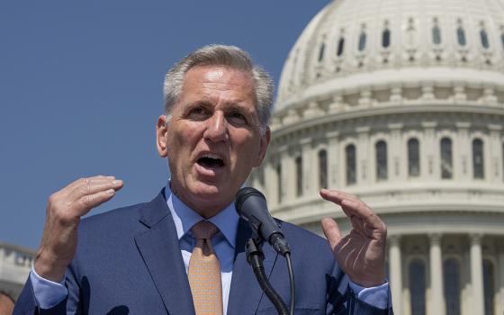 Speaker of the House Kevin McCarthy, R-California, speaks at the Capitol in Washington April 20. (AP/J. Scott Applewhite, File)
