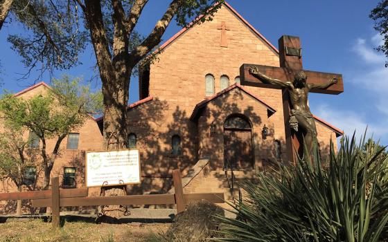The Mary Mother of Mankind Church was built overlooking the historic St. Michael's Mission, which was first established by Franciscan friars among the Navajo people in 1898. (Elizabeth Hardin-Burrola)