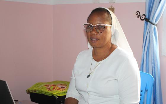 Holy Child Jesus Sr. Assumpta Ndidiamaka Okoli in her office at the Cornelia Maternity and Rural Health Care Centre in Gidan Mangoro, Abuja, Nigeria (Valentine Benjamin)