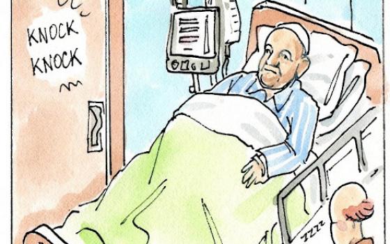 Francis, the comic strip: Francis is visited by a friendly face while recovering in the hospital.