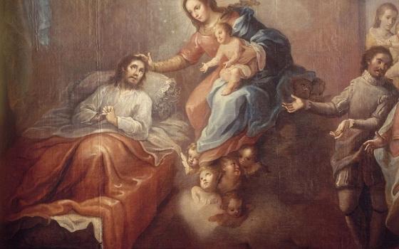 A portion of "The Conversion of St. Ignatius Loyola" by Miguel Cabrera (1695-1768). (Artvee)