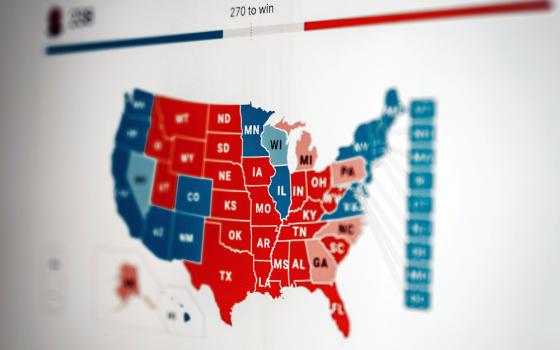 An image of a map of electoral votes needed to win the presidential election ((Unsplash/Clay Banks)