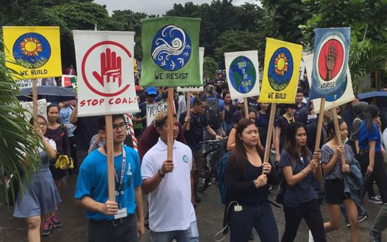  Youth climate activists in Manila, Philippines, participate in the Global Climate Strike in September 2019. (CNS/Courtesy of Global Catholic Climate Movement)