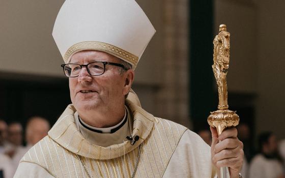 Bishop Robert Barron is seen at St. John the Evangelist Co-Cathedral in Rochester, Minnesota, July 29, 2022, during his installation as bishop of the Winona-Rochester Diocese. (CNS/Courtesy of Word on Fire Catholic Ministries/Clare LoCoco)