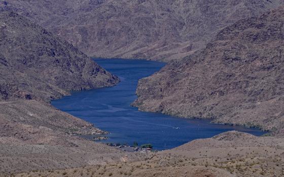 The Colorado River cuts through Black Canyon June 6, 2023, near White Hills, Arizona. (AP photo/Matt York)
