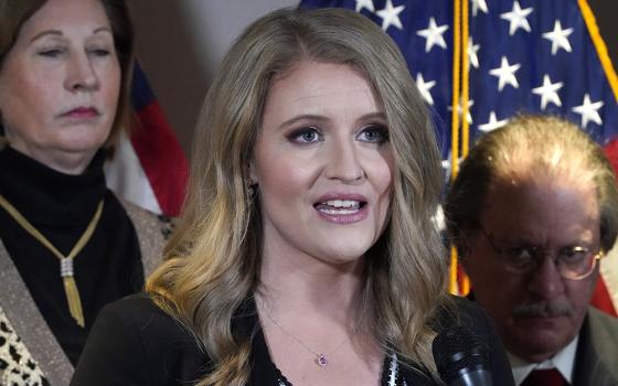 Jenna Ellis speaks during a news conference at the Republican National Committee headquarters Nov. 19, 2020, in Washington. (AP/Jacquelyn Martin, File)