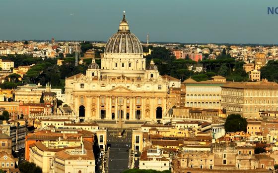 An aerial view of St. Peter's Basilica in Vatican City (NCR screenshot/YouTube)