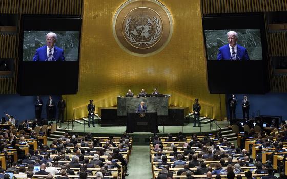 US President Joe Biden addresses the 78th session of the United Nations General Assembly on Sept. 19. (AP photo/Richard Drew)