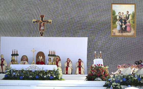 rowd attending a Mass in which the Vatican beatified the Polish Ulma family, including small children, who were killed by the Nazis in 1944 for having sheltered Jews, in the Ulmas' home village of Markowa Poland, on Sunday, Sept. 10, 2023. 