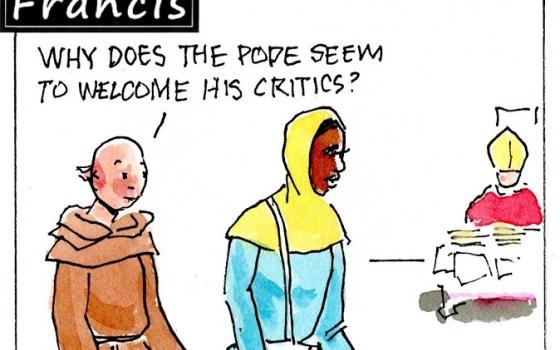 Why does the pope seem to welcome his critics?