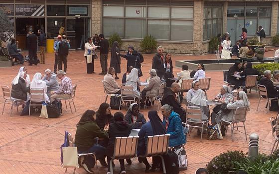 Participants of the IV Latin American and Caribbean Congress of Religious Life gathered in small groups Nov. 24 on the campus of La Salle University in Bogotá, Colombia, to talk about their experiences in consecrated life. While they gathered and dialogued much in the style practiced at October’s synod on synodality at the Vatican, some said it is a style religious communities have long used. (GSR photo/Rhina Guidos)