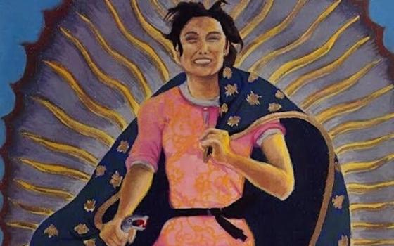 Chicana artist Yolanda Lopez's artwork: 'Portrait of the Artist as the Virgin of Guadalupe.'