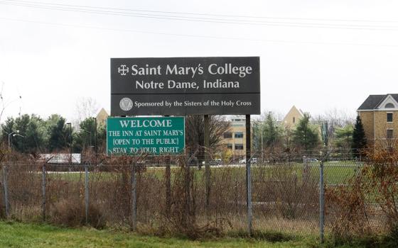A sign for St. Mary's College is seen in Notre Dame, Indiana. (Flickr/Ken Lund)