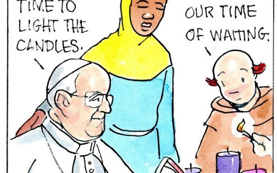 Francis, the comic strip: Francis, Brother Leo and Gabby enter a time of waiting. 