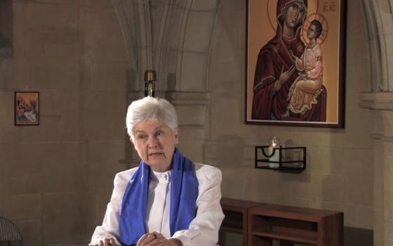 Dana Greene speaks about the fourth Sunday of Advent in 2011 at the Copley Crypt Chapel at Georgetown University as part of the "Women Proclaiming Advent" series that the women's advisory group at Woodstock Theological Center organized.