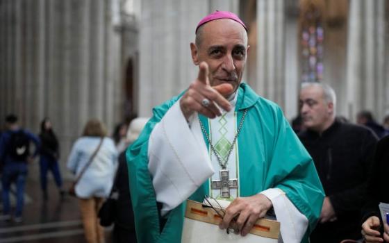 Cardinal Víctor Fernández, head of the Dicastery for the Doctrine of the Faith, seen here in a July 8 photo, has defended the orthodoxy of the declaration allowing blessings for couples in same-sex relationships. (AP/Natacha Pisarenko)