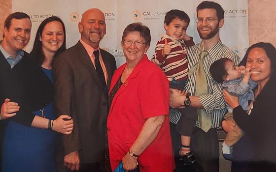 Robert Heineman, third from the left, is pictured with his family at his Call to Action retirement party. Heineman died Dec. 13. (Courtesy of Eileen Heineman)