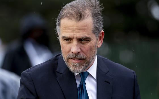Hunter Biden, son of President Joe Biden, speaks to guests during the White House Easter Egg Roll on the South Lawn of the White House, April 18, 2022, in Washington. (AP/Andrew Harnik, File)