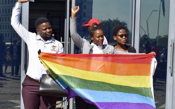 In Gaborone, Botswana, activists celebrate a High Court decision that decriminalized gay sex on June 11, 2019. In response to a December 2023 Vatican document allowing blessings of same-sex couples, the Catholic bishops of Southern Africa, including Botswana, said they would provide a guide on how such a blessing may be requested or granted to avoid confusion on Catholic teaching. (AP Photo, File)