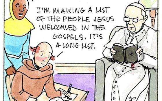 Francis, the comic strip: How many people did Jesus welcome? A lot!