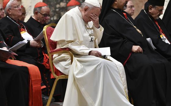 Pope Francis attends a penitential liturgy at the Vatican Feb. 23, 2019. (Vincenzo Pinto/AP pool, file)