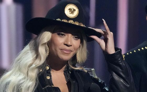 Beyoncé accepts the Innovator Award at the iHeartRadio Music Awards April 1 at the Dolby Theatre in Los Angeles. (AP/Chris Pizzello)