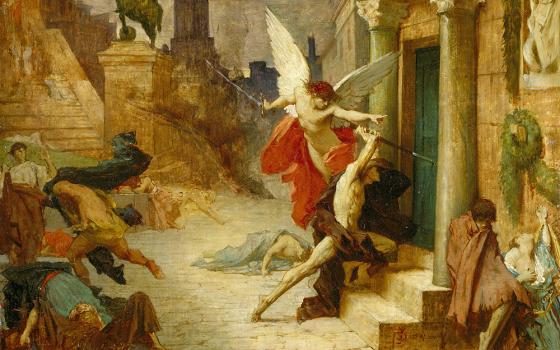 "The Plague in Rome," an 1869 painting by Jules Elie Delaunay (Artvee)