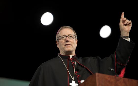Then-Los Angeles Auxiliary Bishop Robert Barron addresses the 2015 World Meeting of Families in Philadelphia.