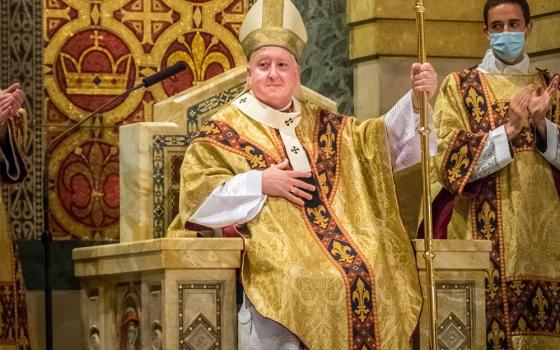 Archbishop Mitchell Rozanski of St. Louis is seen during his installation Mass Aug. 25, 2020 at the Cathedral Basilica of St. Louis. (OSV News/St. Louis Review/Lisa Johnston)