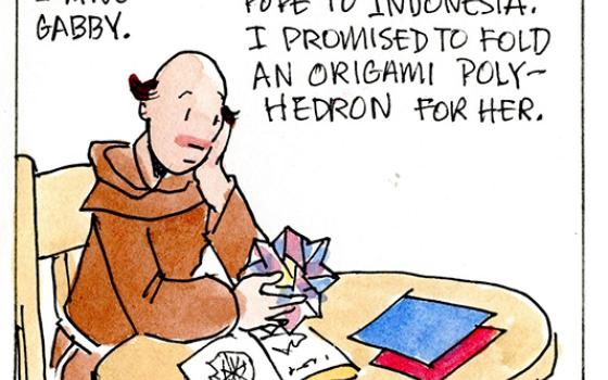 Francis, the comic strip: As Francis travels in Asia, Brother Leo reminds us that harmony is better than division. 