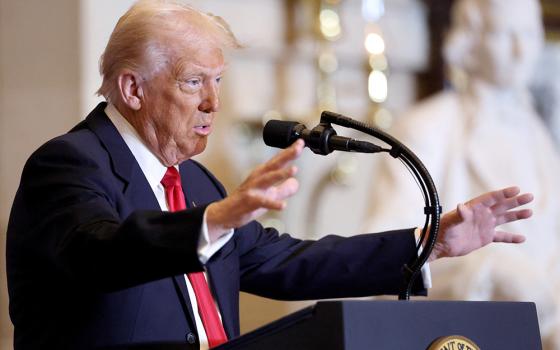 U.S. President Donald Trump speaks during the annual National Prayer Breakfast at the U.S. Capitol Feb. 6 in Washington. (OSV News/Reuters/Kevin Lamarque)