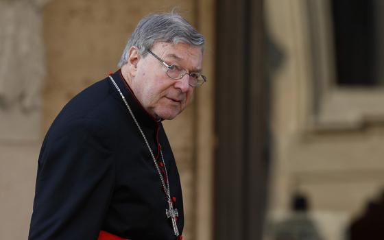 Australian Cardinal George Pell is pictured during the extraordinary Synod of Bishops on the family at the Vatican in this Oct. 6, 2014, file photo. (CNS/Paul Haring)
