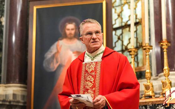 Archbishop Timothy Broglio of the U.S. Archdiocese for the Military Services, president of the U.S. Conference of Catholic Bishops, gives the homily during Mass at the Basilica of St. Mary Major in Rome on Feb. 6, 2025, as part of the Jubilee of the Armed Services, Police and Security Personnel. 