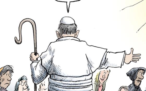In this cartoon by Joe Heller, Pope Francis continues to lead, his way.