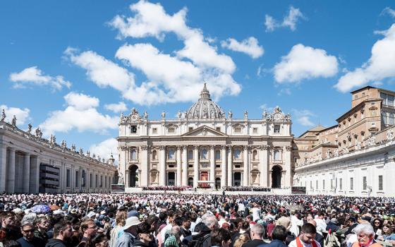 An estimated 200,000 people gather in St. Peter's Square and the neighboring streets to attend the funeral Mass for Pope Francis at the Vatican April 26, 2025. (CNS/Cristian Gennari, pool)