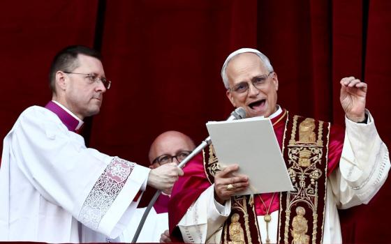 Pope Leo speaks. 