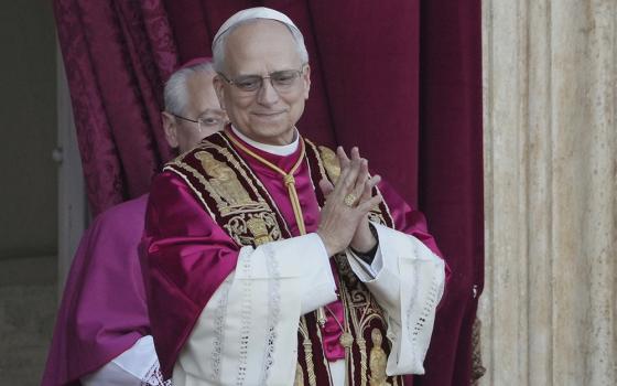 Newly elected Pope Leo XIV appears at the balcony of St. Peter's Basilica at the Vatican, May 8, 2025. (AP/Markus Schreiber)