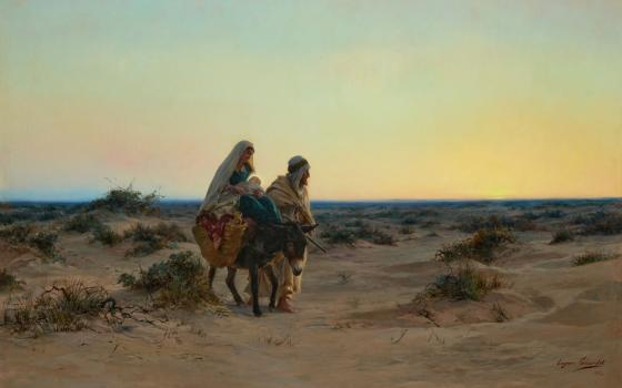 "The flight into Egypt" (1883) by Eugene Alexis Girardet (Artvee)