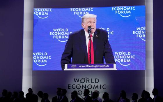 President Donald Trump speaks during the Annual Meeting of the World Economic Forum in Davos, Switzerland, Jan. 21. (AP/Markus Schreiber)