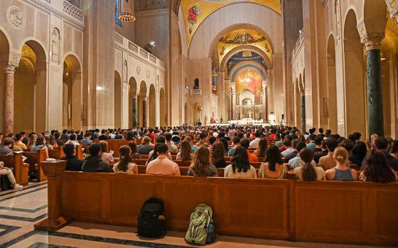 Thousands of students from the Catholic University of America attended the Sept. 1, 2022, Mass of the Holy Spirit at the Basilica of the National Shrine of the Immaculate Conception in Washington, opening the academic year for the school. (CNS/Courtesy of the Catholic University of America/Patrick G. Ryan)