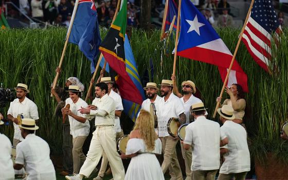 Bad Bunny performs during halftime of the NFL Super Bowl 60 football game between the New England Patriots and the Seattle Seahawks, Sunday, Feb. 8, 2026, in Santa Clara, California. (AP photo/Godofredo A. Vásquez)